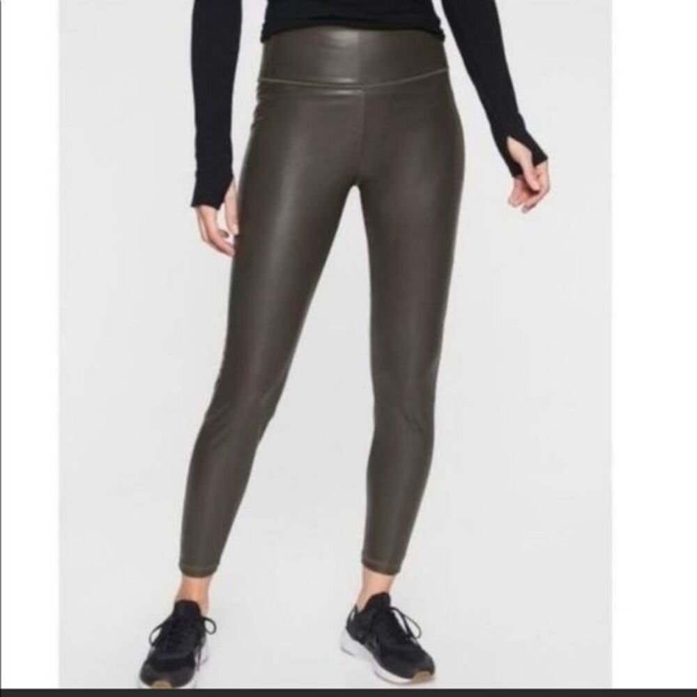 Athleta All Over Gleam Vegan Leather Tights High Rise Waisted Leggings Womens S